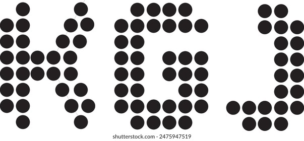 KGJ Dot logo diseño, icono, símbolo, archivo de Vector 