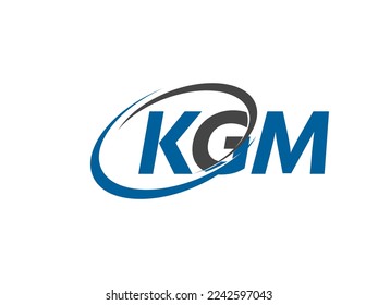 KGM letter creative modern elegant swoosh logo design