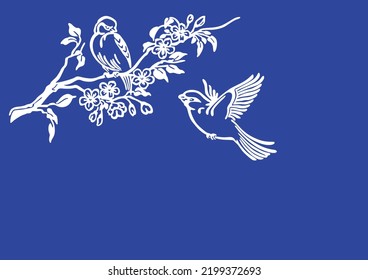 kgndesigns birds on tree branch wall decal sticker 