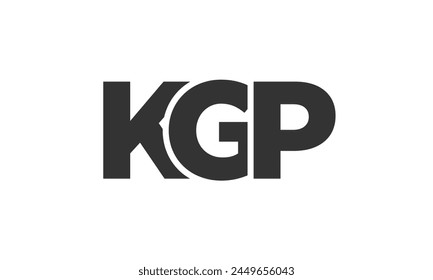 KGP logo design template with strong and modern bold text. Initial based vector logotype featuring simple and minimal typography. Trendy company identity ideal for businesses brand presence.