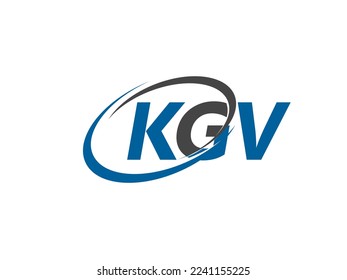 KGV letter creative modern elegant swoosh logo design