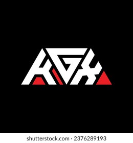 KGX triangle letter logo design with triangle shape. KGX triangle logo design monogram. KGX triangle vector logo template with red color. KGX triangular logo Simple, Elegant, and Luxurious design.