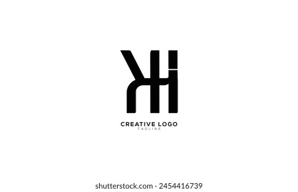KH Abstractas inicial monograma letra alfabeto logo diseño