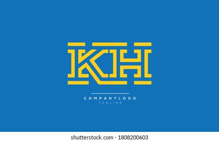 KH abstract initials monogram letter text alphabet logo design