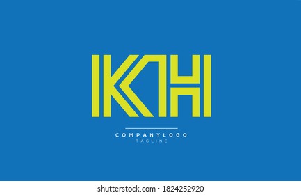 KH abstract initials monogram letter text alphabet logo design