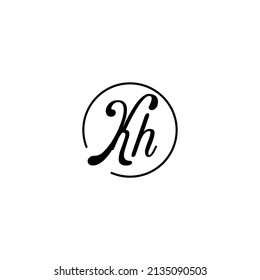 KH circle feminine concept initial logo best for beauty and fashion