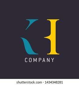 KH company logo. Monogram logo.