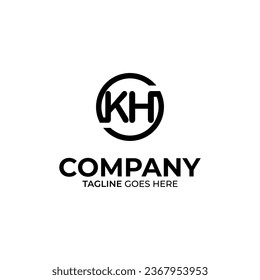 Plantilla de diseño de logotipo para letras modernas creativas de KH