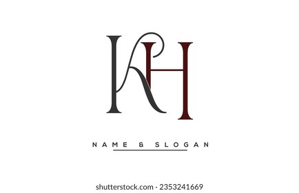 KH,  HK  Abstract  Letters  Logo  Monogram