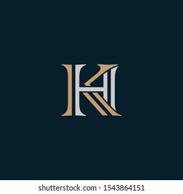 KH or HK letter designs for logo and icons