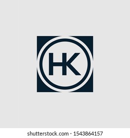 KH or HK letter designs for logo and icons