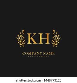 KH Initial beauty floral logo template