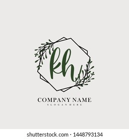KH Initial beauty floral logo template