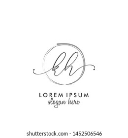KH Initial beauty monogram logo vector