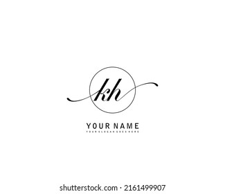 KH Logotipo inicial de belleza vectorial