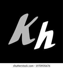 Kh initial handwritten logo for identity