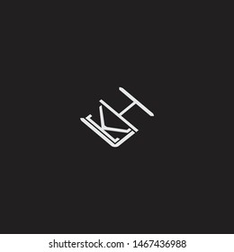 KH Initial Logo letters with rotate squere template