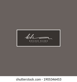 KH initial Signature Logo - Handwritten Vector Logo for Initial Letter K and H