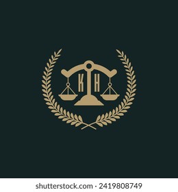 Iniciales de KH para el diseño de iconos de la firma de abogados imagen vectorial