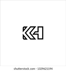 KH K H White Letter Logo Design