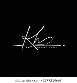 KH letter beauty handwriting vector logo. 