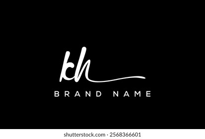 KH letter beauty handwriting vector logo. 
