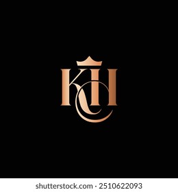 KH Letter Initial Logo Design Template Vector