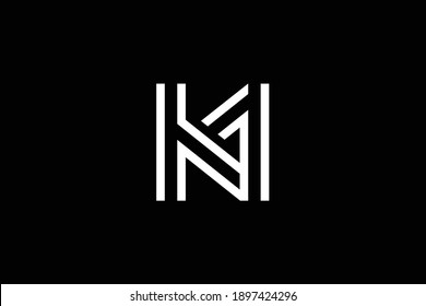 KH letter logo design on luxury background. HK monogram initials letter logo concept. KH icon design. HK elegant and Professional white color letter icon on black background.