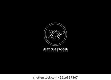 KH letter logo design on black background. KH creative initials letter logo concept. KH unique design