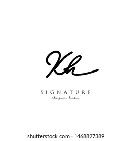 KH Letter Signature Logo Template - Vector