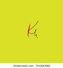Logo manuscrito de fondo verde claro Kh