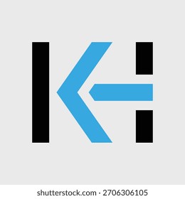 KH Logo concepto incluyendo flecha en él