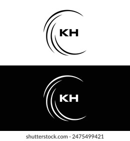 KH logo. K H design. White KH letter. KH, K H letter logo design. Initial letter KH linked circle uppercase monogram logo.