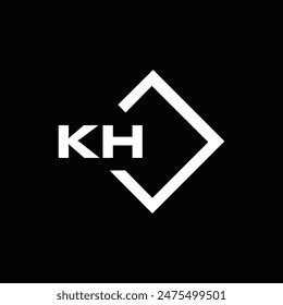 KH logo. K H design. White KH letter. KH, K H letter logo design. Initial letter KH linked circle uppercase monogram logo.