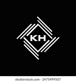 KH logo. K H design. White KH letter. KH, K H letter logo design. Initial letter KH linked circle uppercase monogram logo.