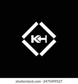 KH logo. K H design. White KH letter. KH, K H letter logo design. Initial letter KH linked circle uppercase monogram logo.