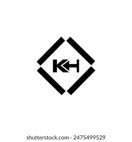 KH logo. K H design. White KH letter. KH, K H letter logo design. Initial letter KH linked circle uppercase monogram logo.