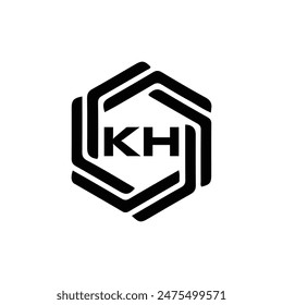 KH logo. K H design. White KH letter. KH, K H letter logo design. Initial letter KH linked circle uppercase monogram logo.