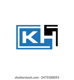 KH logo. K H design. White KH letter. KH, K H letter logo design. Initial letter KH linked circle uppercase monogram logo.