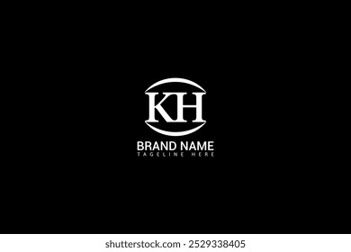 Logotipo da KH. K H design. Carta branca KH. KH, K H letra logotipo design. Letra inicial KH ligada ao logotipo do monograma em maiúsculas do círculo.