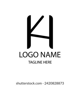 KH minimales Logo-Design auf weißem Hintergrund