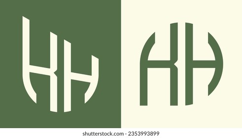 KH modern initial letter logo design vector bundle. It will be suitable for which company or brand name start those initial.