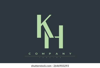 KH Modern Initials Logo Design. Branding logo with stylized initials showcasing bold design and modern aesthetic. Ideal for professional business branding or creative projects focusing on minimalistic