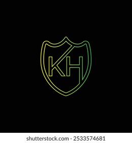 KH shield logo design vector icon