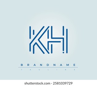 KH Technology Letter Logo Template. This tech letter logo is a graphic mark that uses letters to represent a technology company.