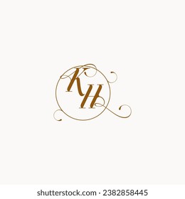 KH uniquely wedding logo symbol of your marriage and you can use it on your wedding stationary