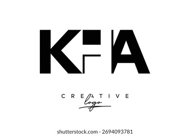 KHA Creative Minimalist Negative Space Latter Logo with Modern Monogram for Branding and Business Lettermark Logo with Initial Letters Logo Design for Branding.