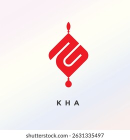 KHA Kufi Calligraphy Logodesign vector illustration