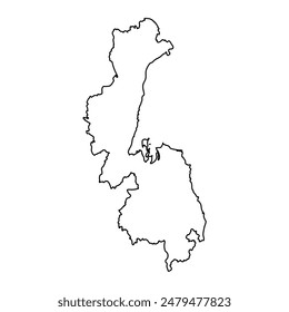 Khabarovsk Krai map, administrative division of Russia. Vector illustration.