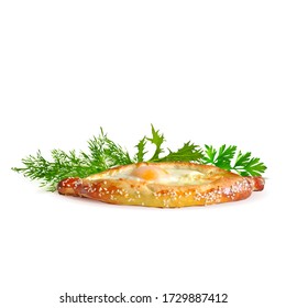 Khachapuri in Ajarian low poly. 